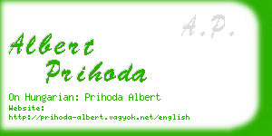 albert prihoda business card